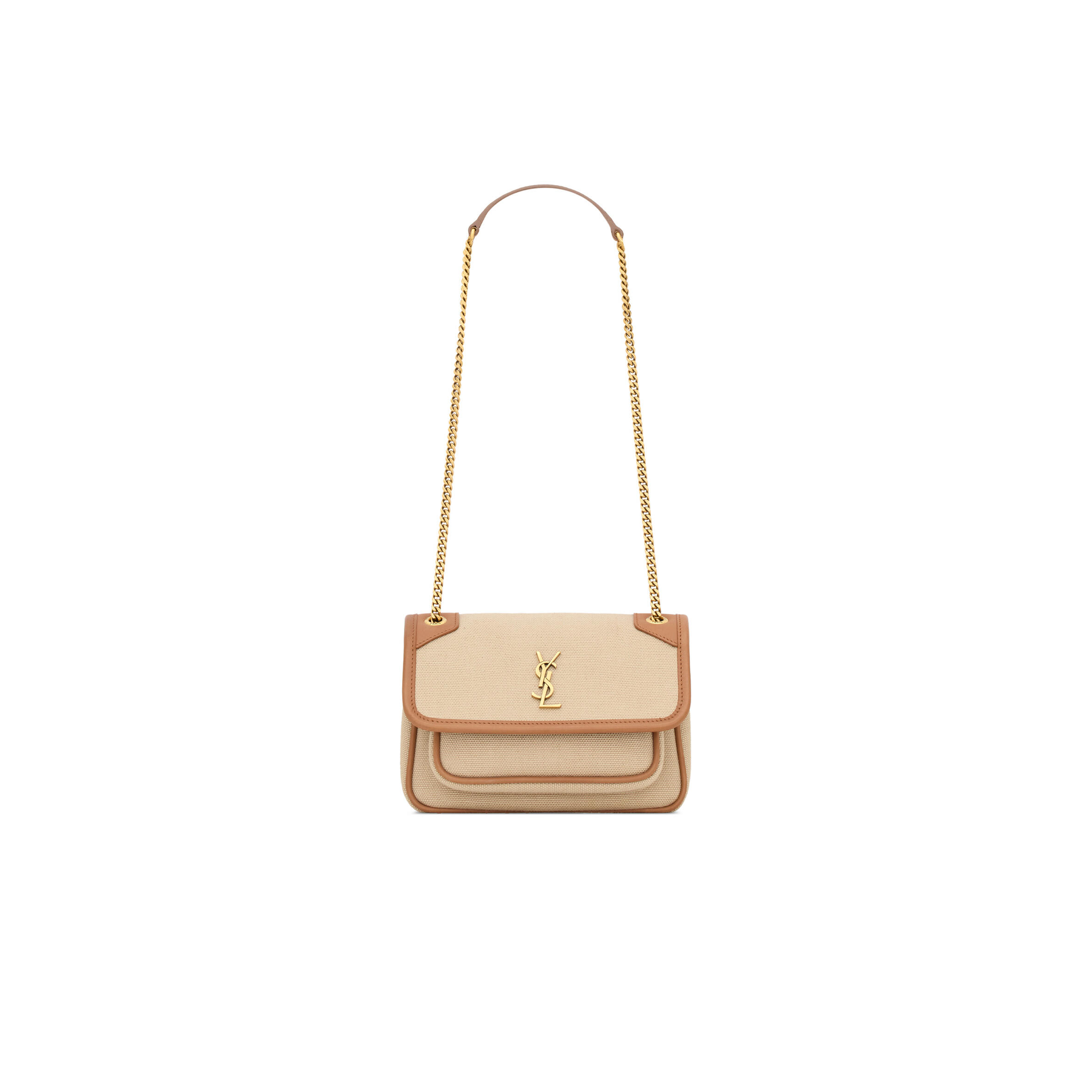 YSL NIKI MINI IN CANVAS AND LEATHER 828736FAEFF9856 (18*12.5*5cm)